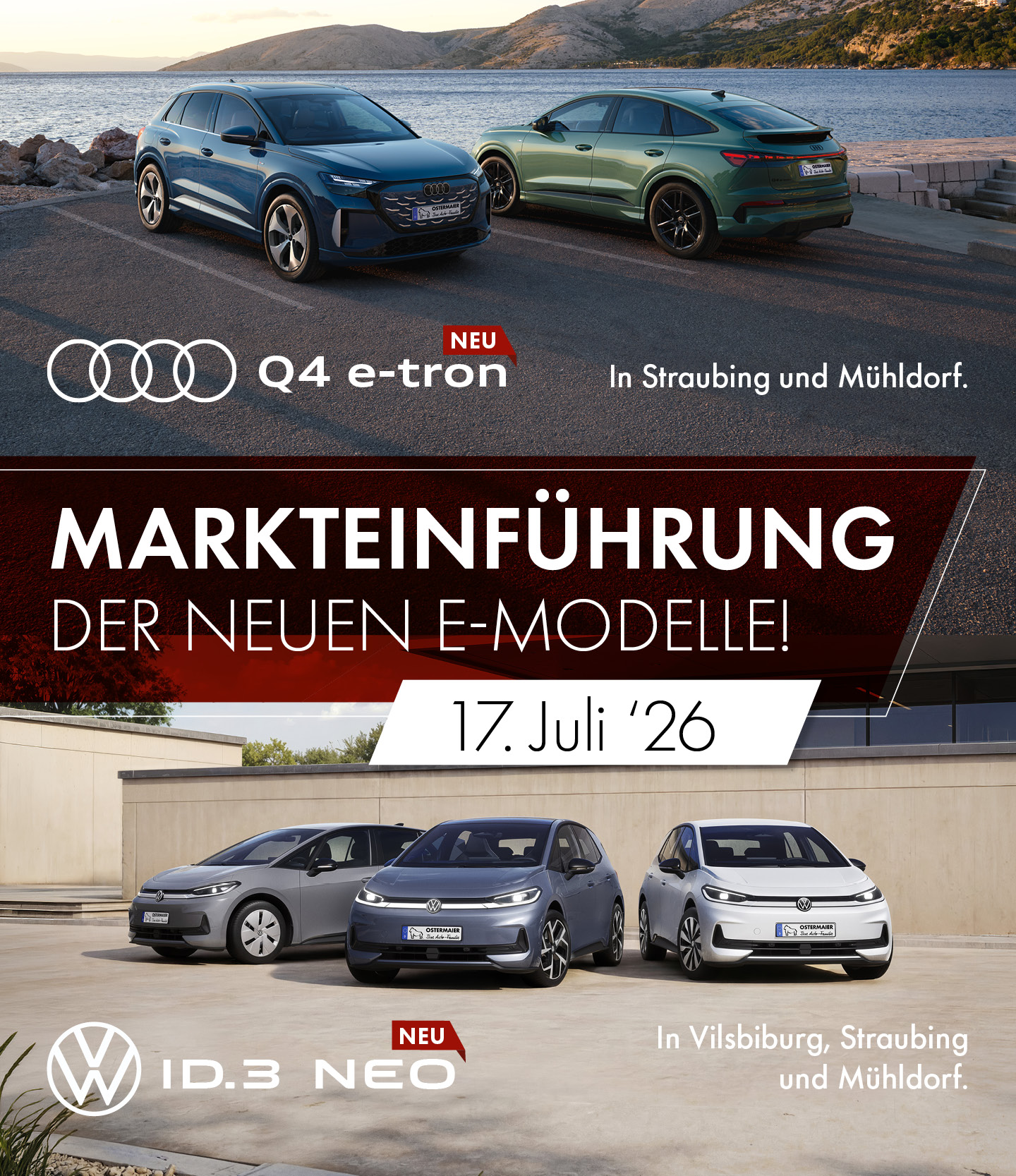 Markteinführung VW ID.3 NEO & Audi Q4 e-tron