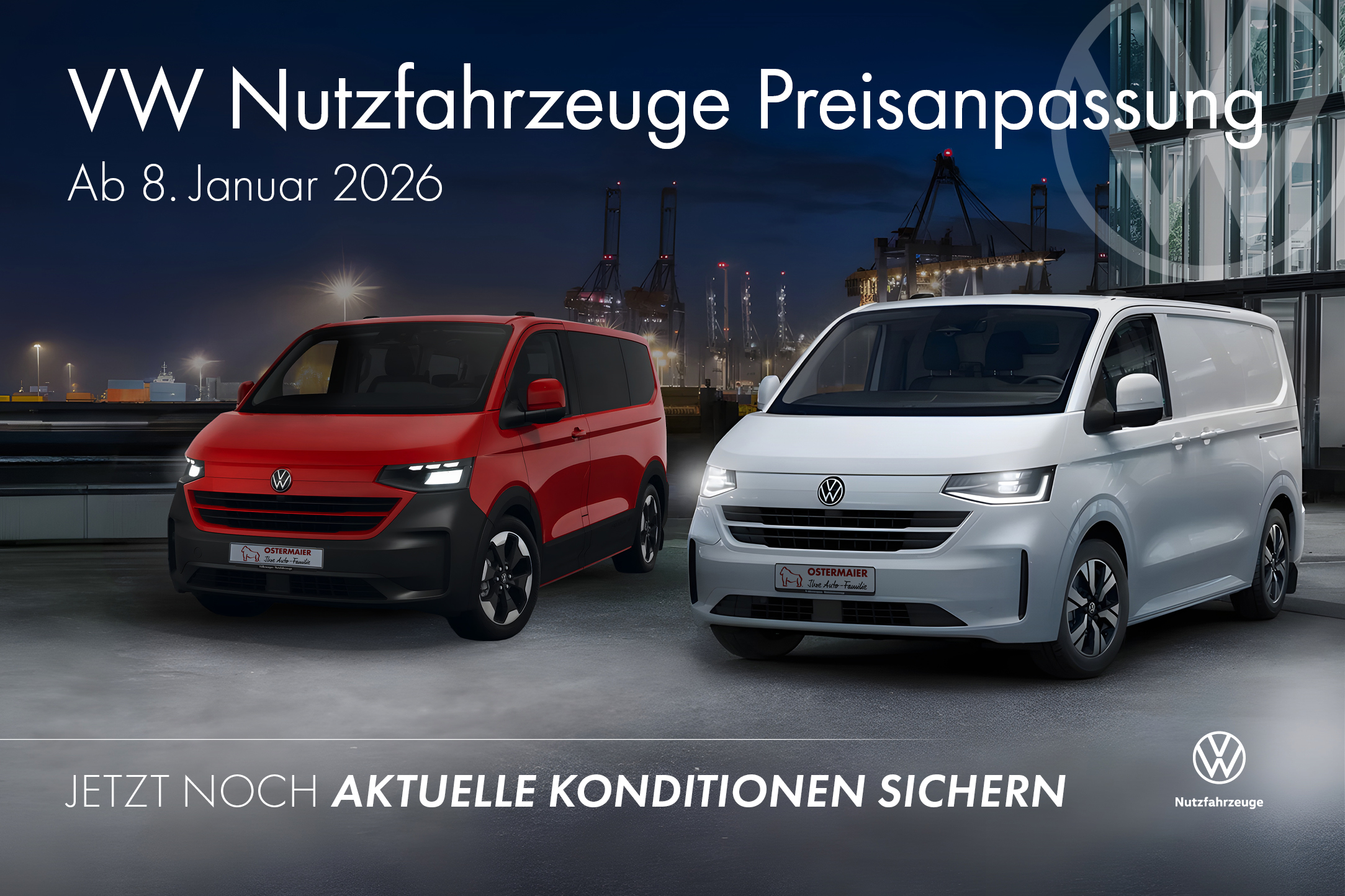 Preisanpassung für VW Nutzfahrzeuge