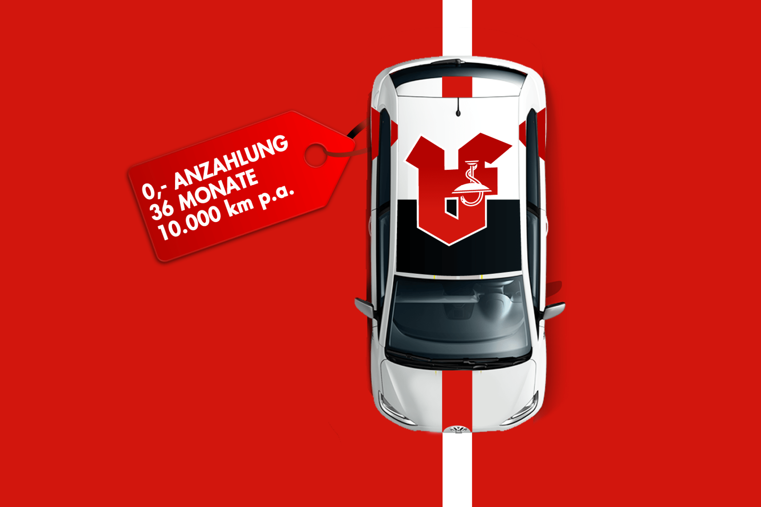Auto mit Apothecken logo und dem Anhänger 0.-€ Anzahlung 36 Monate, 10.000 km p.a.
